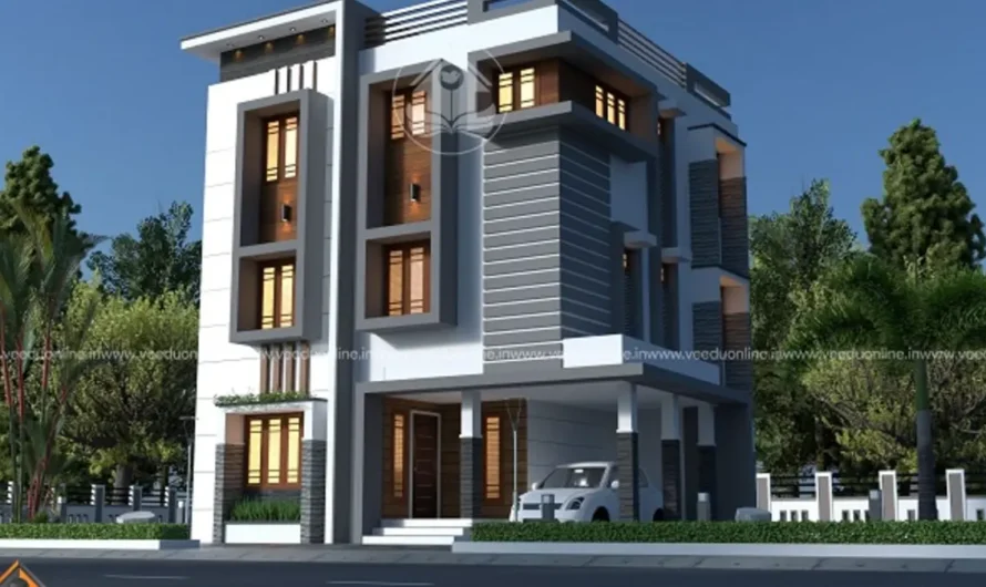 3 Storey House on 2.9 Cents 2185 Sq Ft: Smart Flat Design
