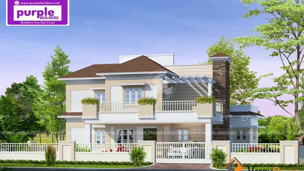 4 bedroom house with courtyard 2567 sq ft contemporary Kerala home exterior