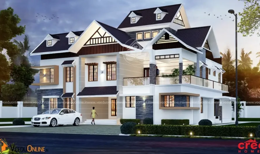 5 Bedroom Luxury House 4447 Sq Ft: Grand Colonial Style Villa