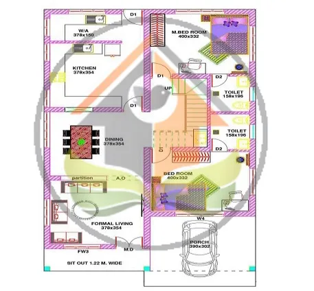 Ground floor plan of 1931 sq ft house