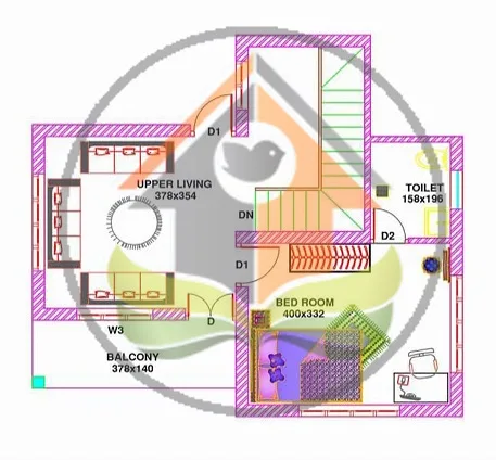 First floor plan of 1931 sq ft house