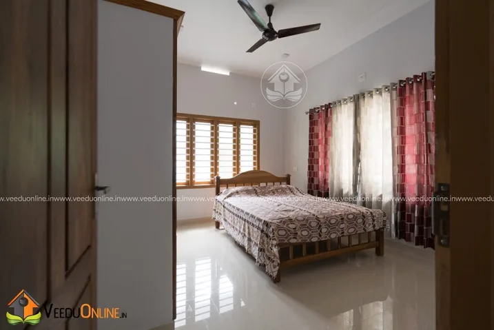 Bedroom with wooden furniture