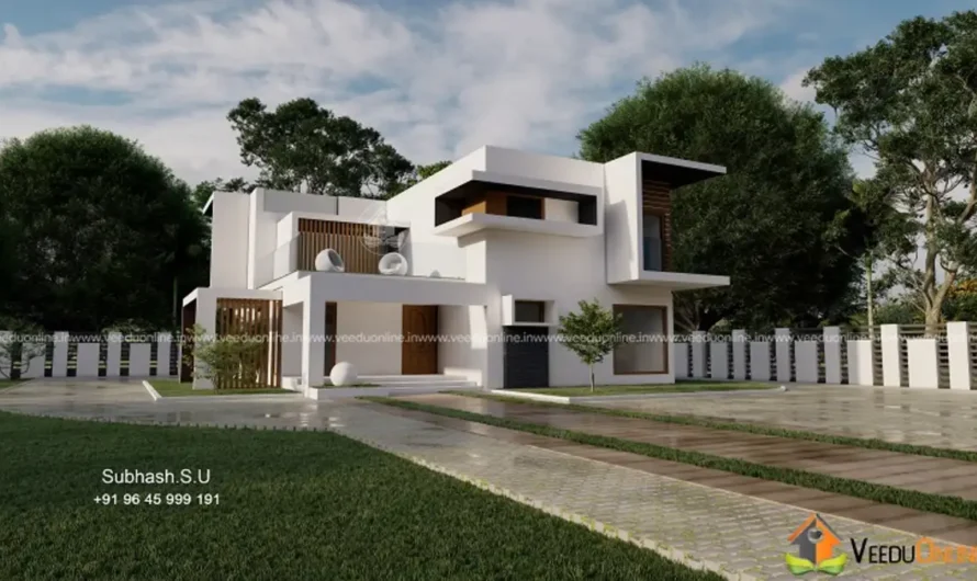 Box Type House Design 2000 Sq Ft: Modern White 4BHK Home