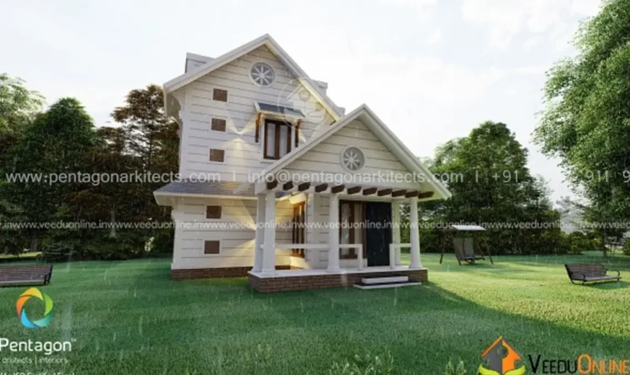 Cottage Style House Kerala 885 Sq Ft: 2BHK for 16 Lakh