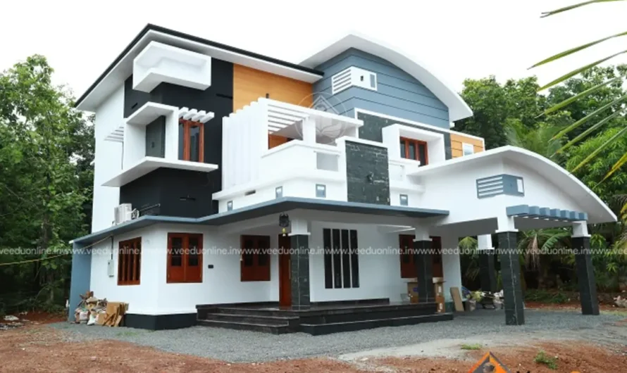 Curved Roof House Design 2278 Sq Ft: 3BHK at Chelakkara