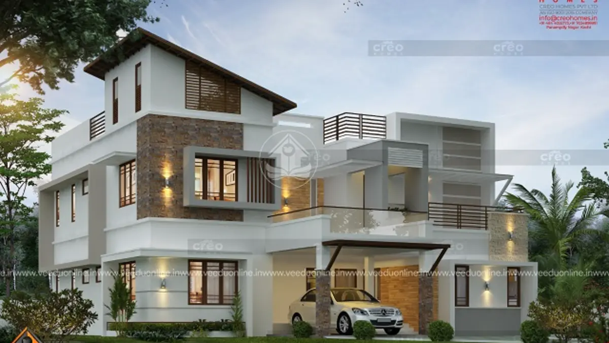 House with home theatre 3429 sq ft luxury 4BHK Kerala home