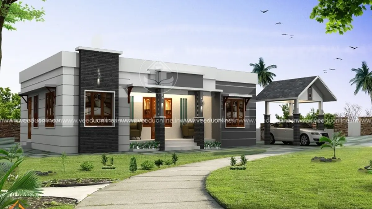 Kollam house design 1340 sq ft modern 3BHK single floor home