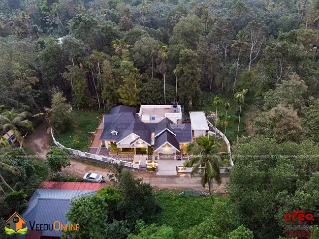 Drone view of the home in Piravom