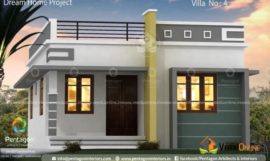 Low Cost House Plan 698 Sq Ft: Simple 2 Bedroom Kerala Home