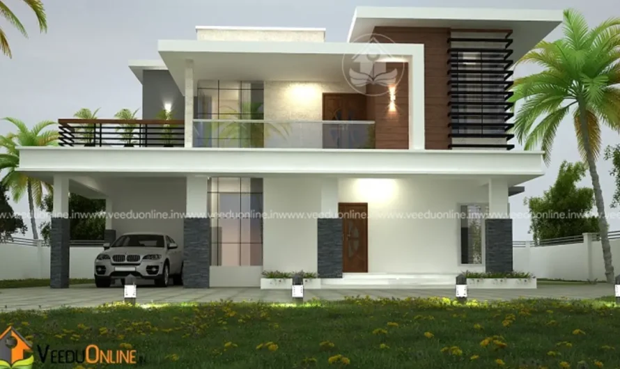 Modern Flat Roof House 2365 Sq Ft: Spacious 4BHK on 10 Cents