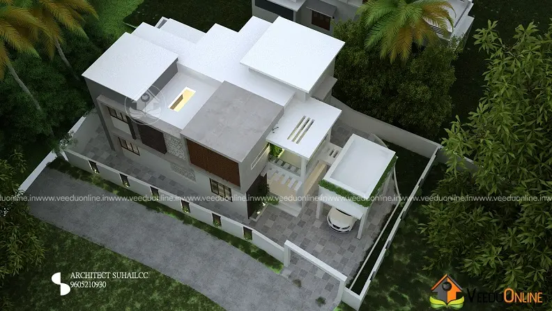 Aerial view of 2200 sq ft house on 7 cents