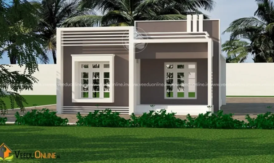 Small House With Island Kitchen 940 Sq Ft: Modern 2BHK Plan