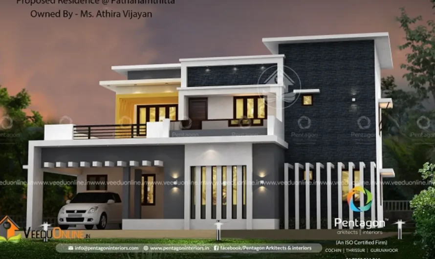 Utility Area House Plan 1966 Sq Ft: Modern Home for 40 Lakh